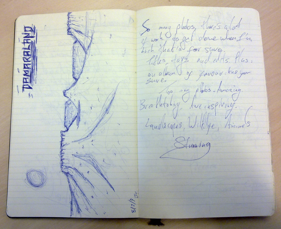Example of a Moleskine travel journal