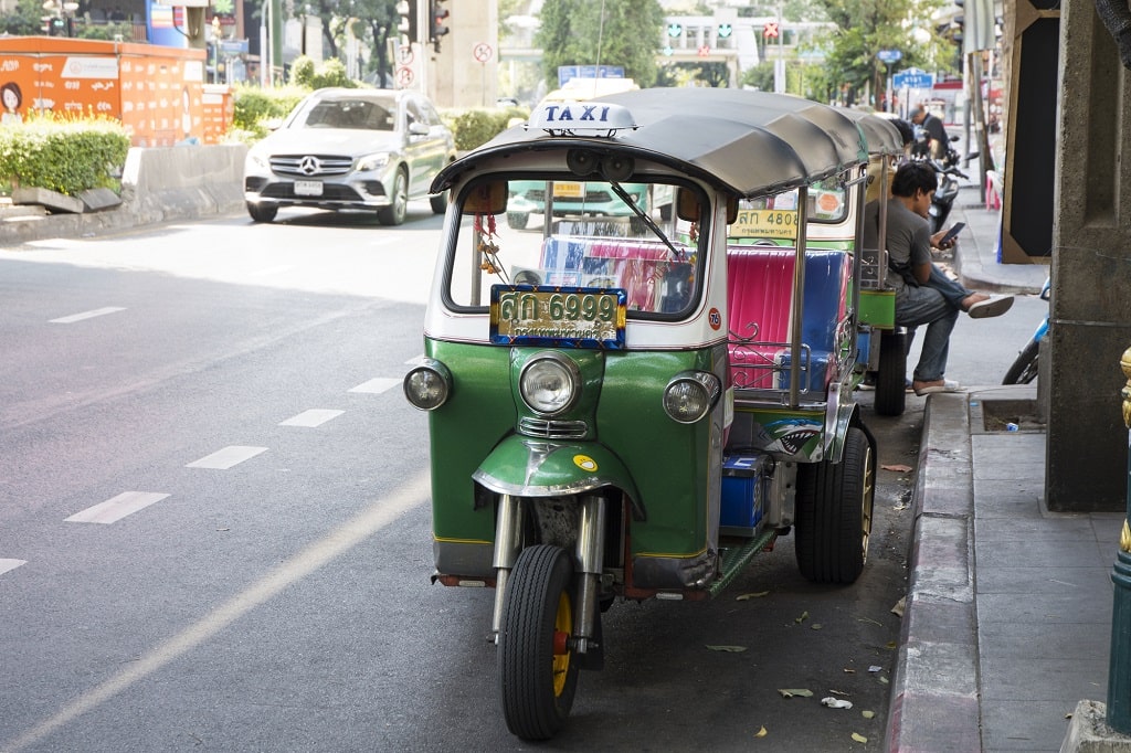 A traditional tuk-tuk in Thailand